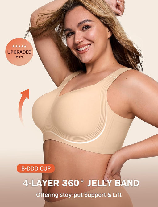 Jelly Bras for Women No Underwire Plus Size Push Up Supportive