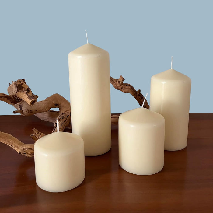 Unscented Pillar Candles – 65 Hour Burn Time, Long-Lasting Wax Candles for Weddings, Holidays, Home Décor & Special Even