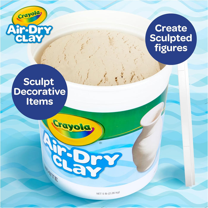 Air Dry Clay (5lbs), Teacher Supplies, Natural White Modeling Clay for Kids, Sculpting Material, Bulk Craft Supplies for