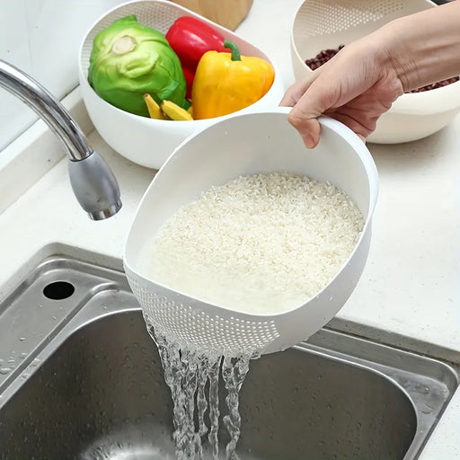 Rice and Produce Rinsing Basket — White