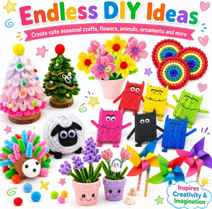 Arts and Crafts Supplies for Kids - Toddler DIY School Craft Set
