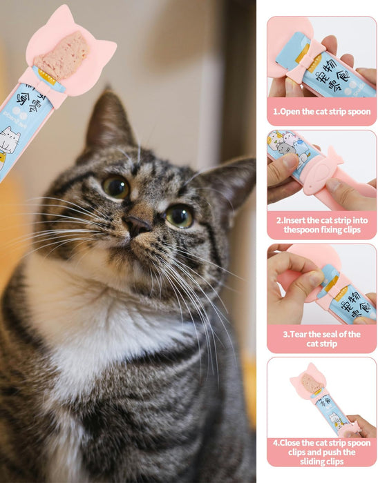 5 PCS Cat Food Can Covers Lids Set, Silicone Pet Food Can Lids with Multi-Function Cat Food Spoon and Opener, Cat Bar Sq