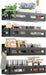 4-Pack Magnetic Spice Rack for Refrigerator with Hooks, Black