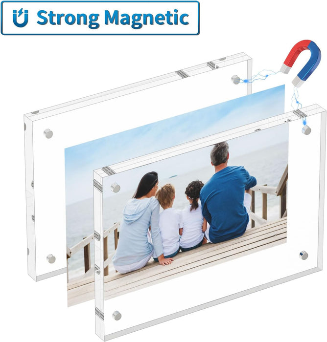 4x6 Acrylic Picture Frames 3 Pack, Clear Picture Frames，20% Thicker