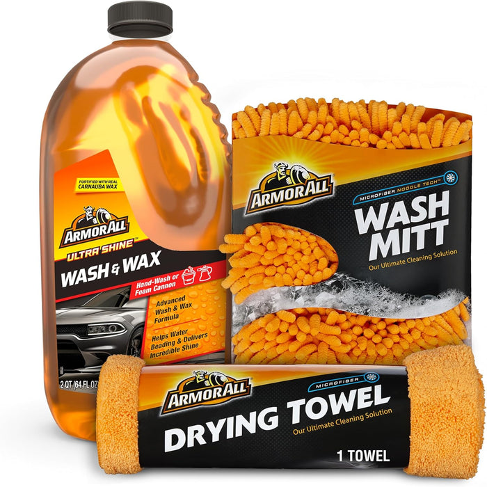 Cleaning Kit, Car Wash Soap, Wash Mitt & Microfiber Towel