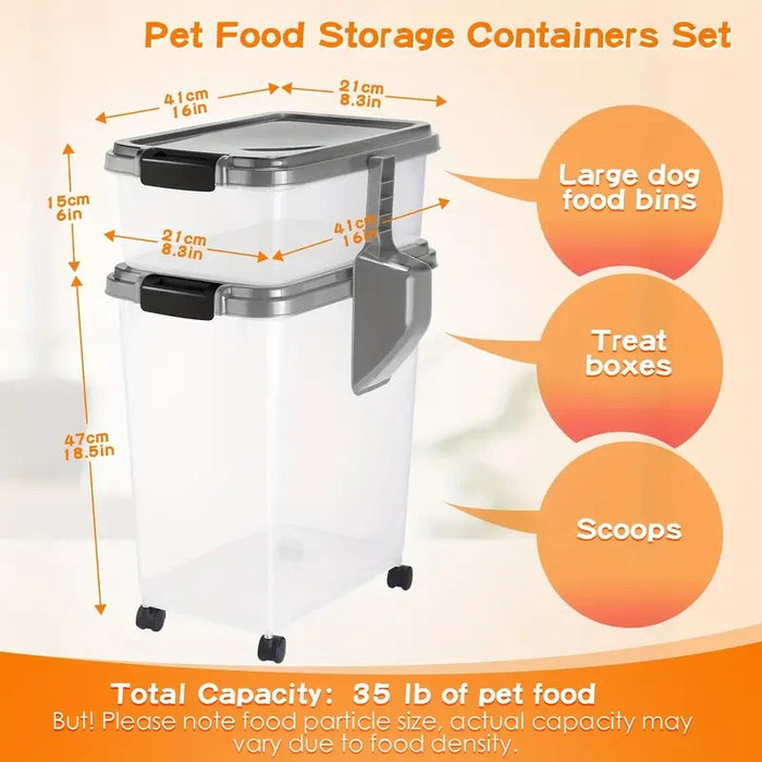 Airtight Rolling Pet Food Storage Container with Scoop
