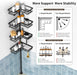 Corner Shower Caddy Tension Pole, Large Capacity Bathroom Organizer