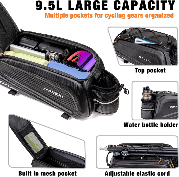 Bike Bags for Bicycle Rear Rack - 9.5L/17L/40L Hard Shell Ebike Bag