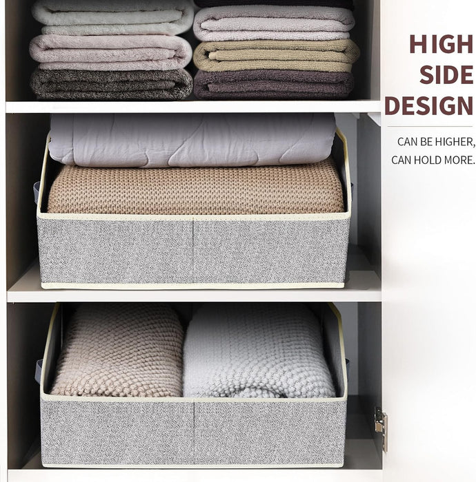 Closet Organizers Bins 6 Packs - Large Closet Shelf Organizer with Handles, Fabric Trapezoid Storage Bins, Collapsible S