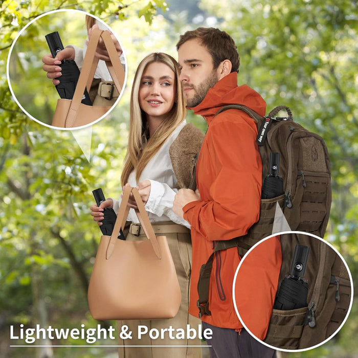Windproof Travel Umbrella, Automatic Umbrellas for Rain, Portable & Compact Umbrellas for Backpack, Strong UV for Protec