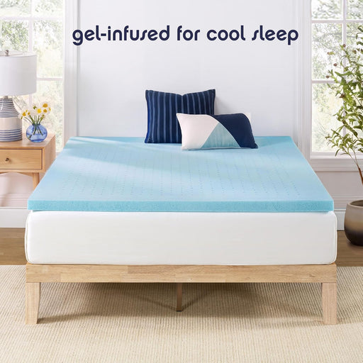 1.5 Inch Ventilated Memory Foam Mattress Topper, Cooling Gel Infusion, CertiPUR-US Certified, Dorm Essentials, Full