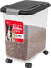 Airtight Pet Food Storage Rolling Container, 30 lb Capacity, Black