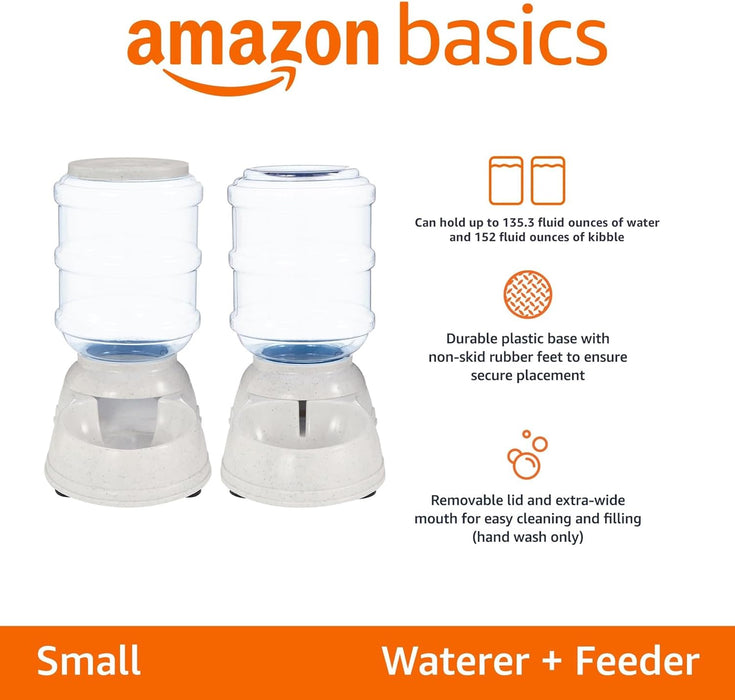 Automatic Pet Water Dispenser and Gravity Food Feeder Set for Cat and Dog, Easy to Clean, 152fl.oz food feeder, 135.3fl.