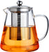Glass Teapot Stovetop 18.6 OZ, Borosilicate Clear Tea Kettle with Removable 18/8 Stainless Steel Infuser, Teapot Bloomin