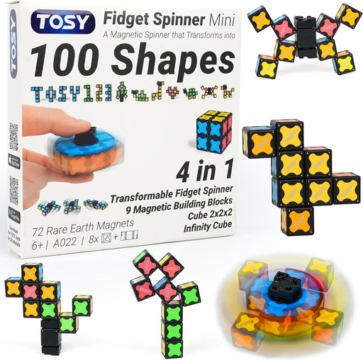 Magnet Fidget Spinner Mini - 8 Blocks, 3 in 1 Toy: Transformable Fidget Spinner, Infinity Cube, 2x2 Puzzle Cube, Easter 
