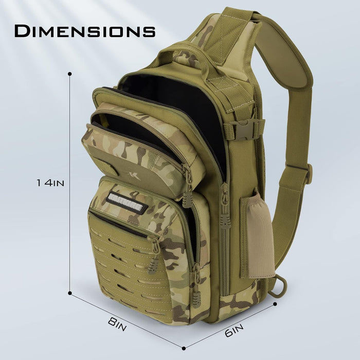Blowbak Fishing Sling Bag, Fishing Backpack with Rod Holder