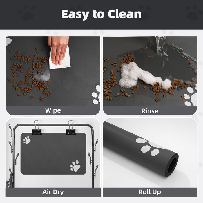 Pet Feeding Mat-Absorbent Dog Mat for Food and Water Bowl-No Stains Easy Clean Dog Food Mat-Quick Dry Water Dispenser-Pu