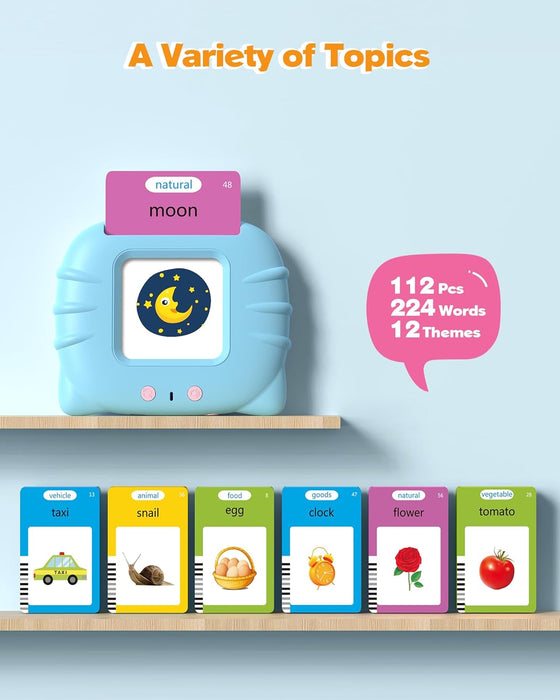 Talking Flash Cards for Toddlers Ages 1‑4,224 Words English Blue