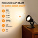 LED Clamp Spot Lights 2 Pack, 3000K Warm White Indoor Spotlights, Clip On Lights with 2.76" Wide Clamp, 270° Adjustable & Switch for Artwork, Plants, Shelves, Displays, Workshop, Desk
