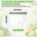 10 Pack Reusable Sandwich Bags, BPA-Free Reusable Food Sorage Bags, Double Zipper Leakproof Freezer Bags Extra Thick Plastic Storage Bags for Sandwich Meal Prep Lunch Marinate Meat Snack