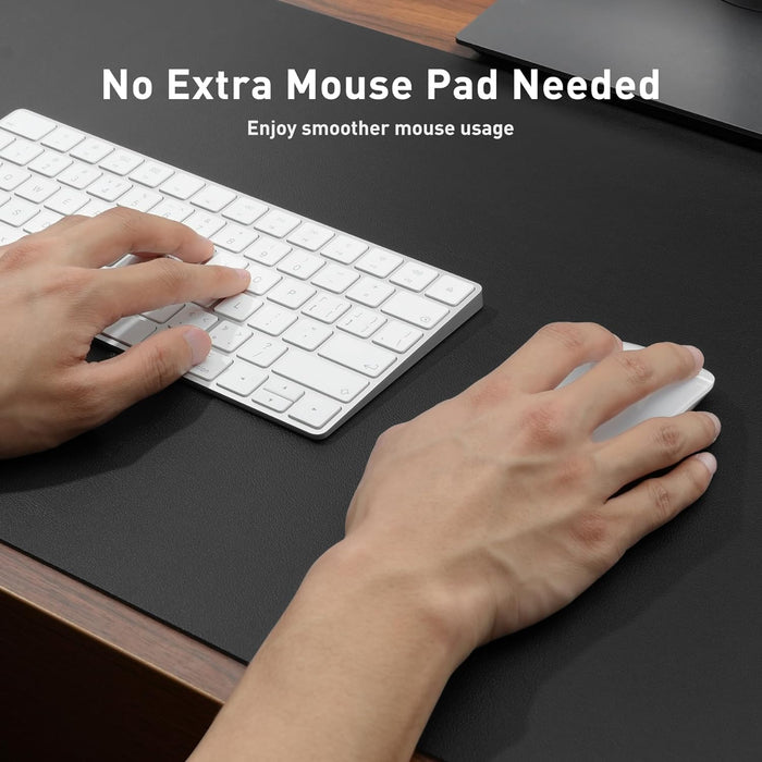 Non-Slip Waterproof PU Leather Desk Pad Protector for Mouse, Writing Desk, Office, Home, Laptop Blotter, 23.6" x 13.7", 