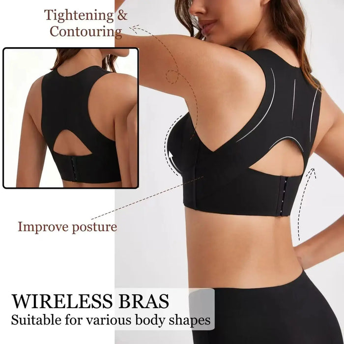 Women'S Animal Print V Neck Posture Sports Bra Wire Free, Breathable Mesh, Removable Pads, Gentle Support, Machine Washable, Minimizer Jelly Alternative for Yoga & Gym Workouts, Bras for Women Posture Shaping Bra Sporty Bra