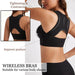 Women'S Animal Print V Neck Posture Sports Bra Wire Free, Breathable Mesh, Removable Pads, Gentle Support, Machine Washable, Minimizer Jelly Alternative for Yoga & Gym Workouts, Bras for Women Posture Shaping Bra Sporty Bra