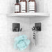 Adhesive Shower Hooks for Inside - Extra Sticky Stainless, Razor Holder Shower Accessories, Wall Mounted Self-Adhesive D