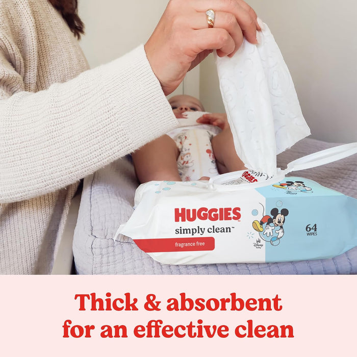 Huggies Simply Clean Baby Wipes, Unscented, 11 Packs, 704 Wipes