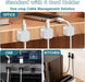 Cable Management Under Desk, 25.3'' No Drill Desk Cable Management Tray with Clamp, Metal Cord Organizer for Standing Desk, Computer Wire Management for Home Office & Gaming Setup, Black