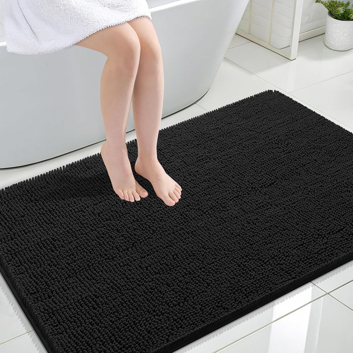 Bathroom Rugs 30X20, Extra Soft Absorbent Chenille Bath Rugs, Rubber Backing Quick Dry, Machine Washable Bath Mats for Bathroom Floor, Tub and Shower, Home Decor Accessories, Grey