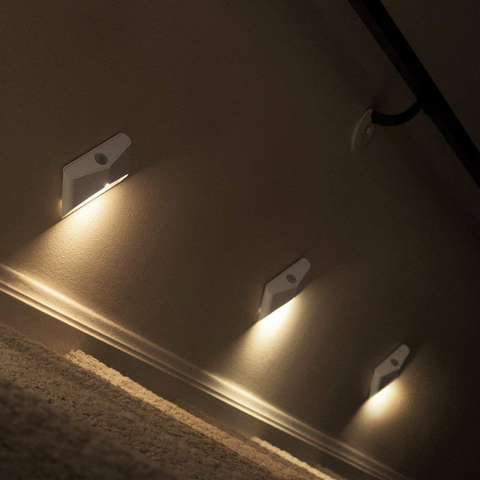 Mr. Beams MB710 LED Nightlight, Wireless, Battery-Powered, Motion-Sensing For Use In Bedroom, Stairs, Nursery, Kitchen & More, Three-Pack, White,MB710-WHT-03-00