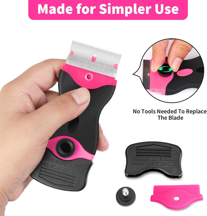 Razor Blade Scraper Tool Kit - 2Pack Razor Scrapers & 40Pcs Extra Blades