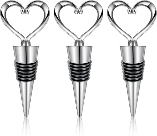 3PCS Wine Stopper Reusable Wine Stoppers Heart Shape Wine Beverage Bottle Stopper Bottle Cover Wine Outlet Cap for Wine 