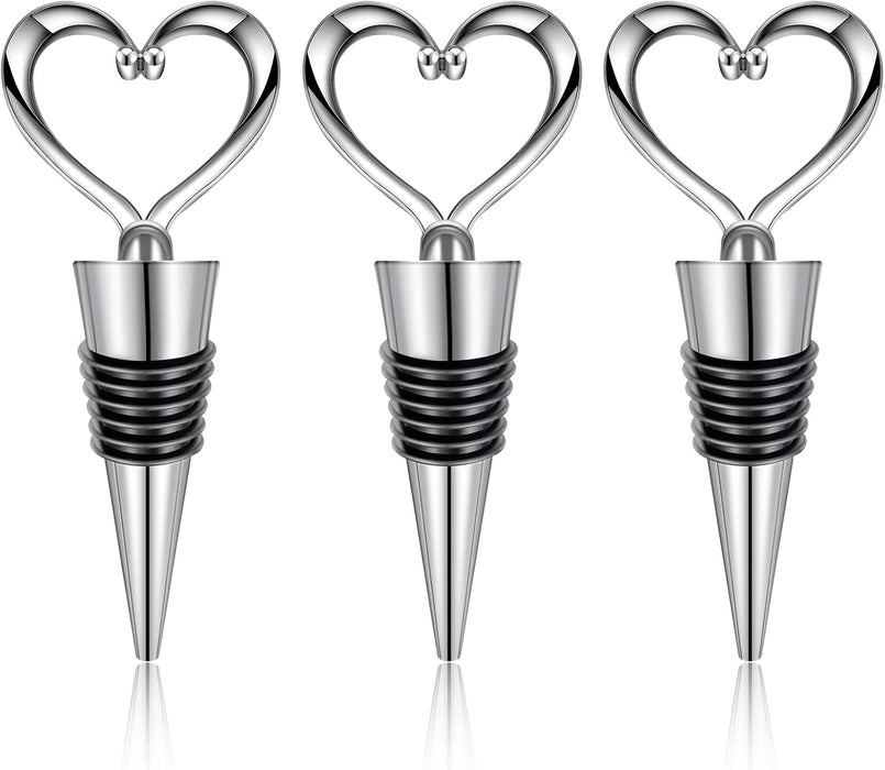 3PCS Wine Stopper Reusable Wine Stoppers Heart Shape Wine Beverage Bottle Stopper Bottle Cover Wine Outlet Cap for Wine 