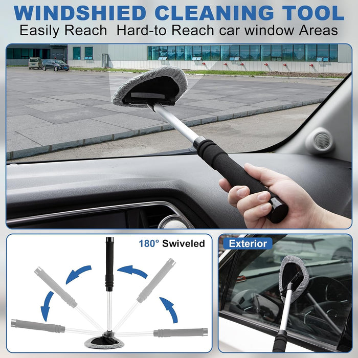 Windshield Cleaner Tool, 13Pcs Car Interior Cleaning Kit, Car Detailing Kit Interior Cleaner, Car Detailing Brushes, Car