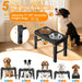 Elevated Dog Bowls, 5 Adjustable Heights (3.9"-13.4") Raised Dogs Food Bowl Stand for Medium Large Sized Dogs, Non-Slip 