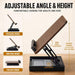 Adjustable Wooden Book Stand with Storage and Reading Light