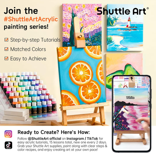 Acrylic Paint, 36 Colors Acrylic Paint Set with Brushes & Palette, 2oz/60ml Bottles, Rich Pigments Non-toxic for Artists Kids & Adults, Painting on Canvas Rocks Ceramic Wood