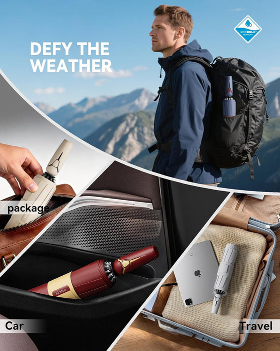 Windproof Travel Umbrella for Rain, Withstand 85MPH Winds, 52 Inch Automatic Reverse Fold Umbrellas Easy Auto Open Close