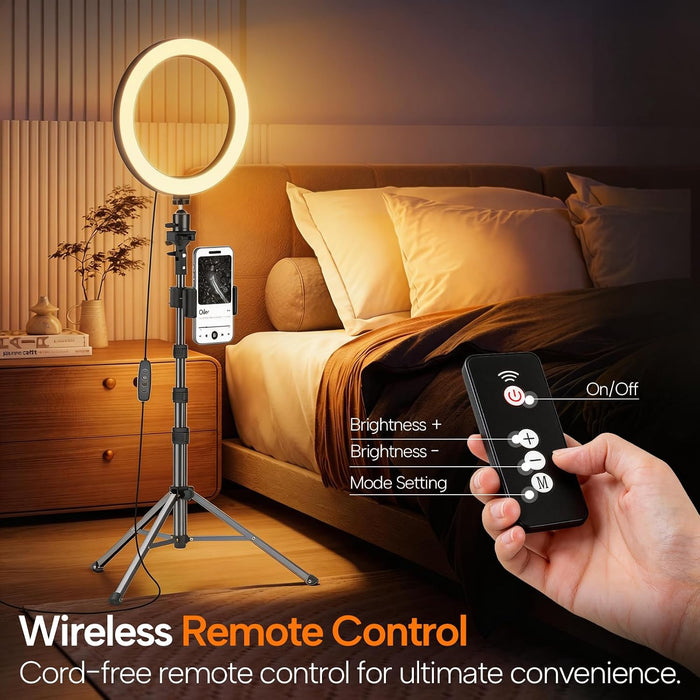 10" Ring Light with 55" Extendable Tripod Stands and Phone Holder