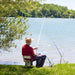 Foldable Fishing Stool with Backrest and Cooler Bag