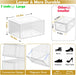 Large Thick Clear Shoe Organizer, Magnetic Door Stackable Shoe Storage Box