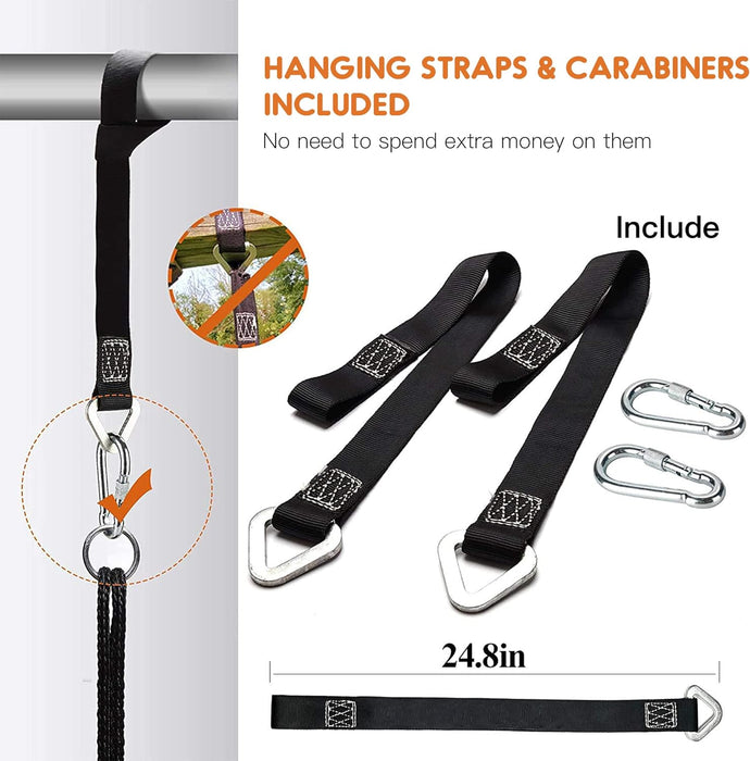 40 Inch Saucer Tree Swing Flying 600lb Weight Capacity 2 Added Hanging Straps Adjustable Multi-Strand Ropes Colorful Saf