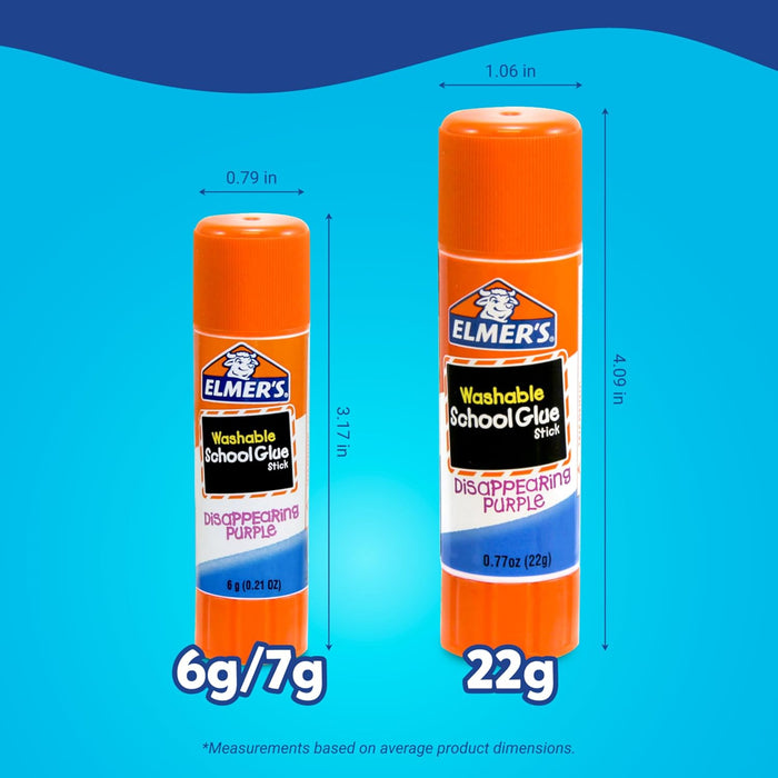 Disappearing Purple School Glue Sticks, Washable, 6 Grams, 12 Count - Arts & Crafts, Poster, Projects, Back to School, #1 Teacher Brand