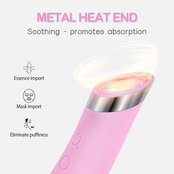 Facial Cleansing Brush, Rechargeable Silicone Face Scrubber with Heat Massage End, Vibrating Exfoliator Scrubber for Dee