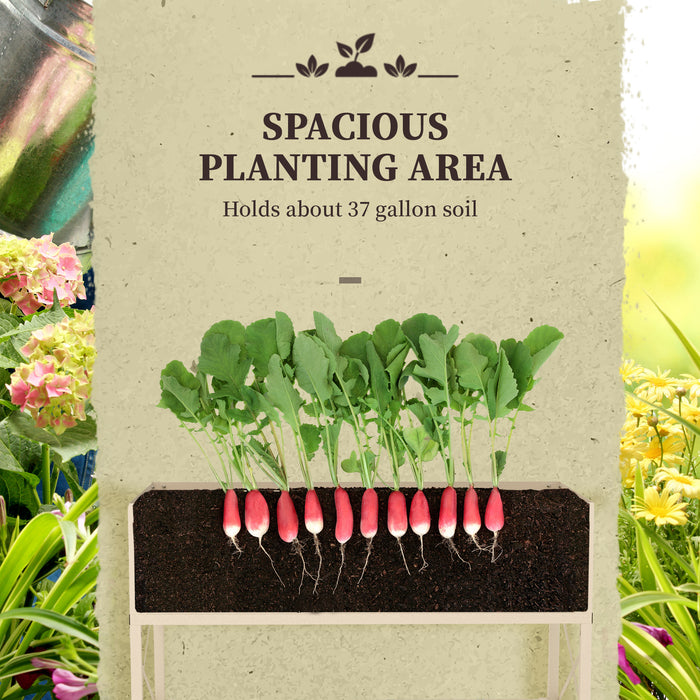 Galvanized Raised Garden Bed with Storage Shelf