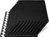 Exercise Puzzle Mat ½-inch, EVA Interlocking Foam Floor Tiles for Home Gym, Workout Equipment, Kids Play Areas, Black, 48 SQ FT - 12 Tiles