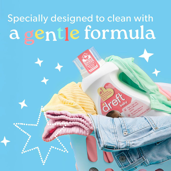 Baby Liquid Laundry Detergent, Gentle on Sensitive Skin Laundry Soap, 42 fl oz, 32 Loads, Pack of 2 (Packaging May Vary)