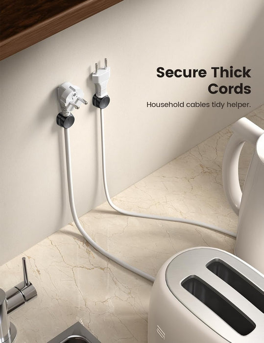 6Pack Cord Organizer, [1s Lock] Spring Cable Holder Clips for Desk